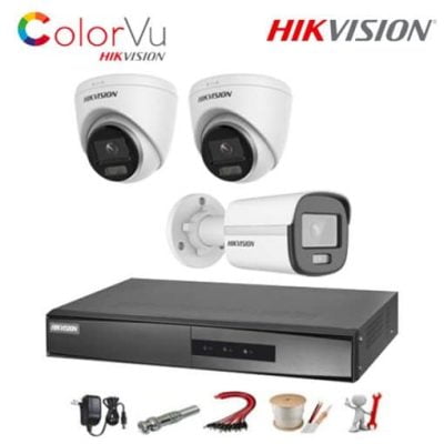 Trọn Bộ 3 Camera Hikvision IP 2MP ĐÊM CÓ MÀU