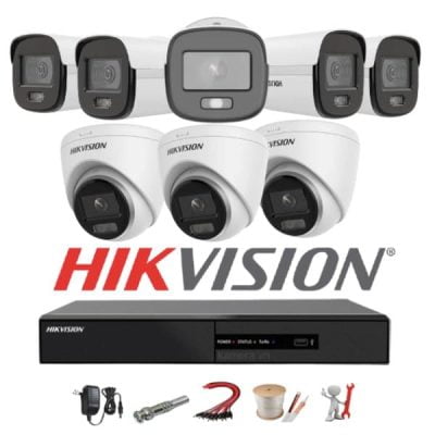 Trọn Bộ 8 Camera Hikvision IP 2MP ĐÊM CÓ MÀU