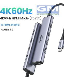 Bộ chuyển USB Type C to HDMI và 4 cổng USB 3.0 Ugreen 20955
