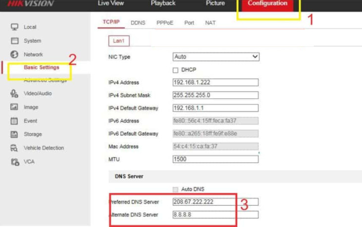 Cấu hình DNS thủ công cho đầu ghi Hikvision để khắc phục lỗi ngoại tuyến do phân giải tên miền