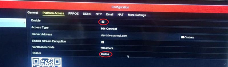 Kiểm tra trạng thái Hik-Connect (Platform Access) trực tiếp trên giao diện tivi của đầu ghi Hikvision