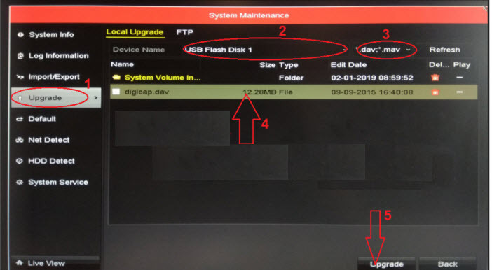 Nâng cấp firmware Hikvision qua USB trên đầu ghi DVR/NVR để xử lý lỗi firmware khi web hoặc iVMS không ổn định